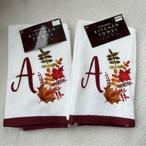 Monogram “A” kitchen towels.
